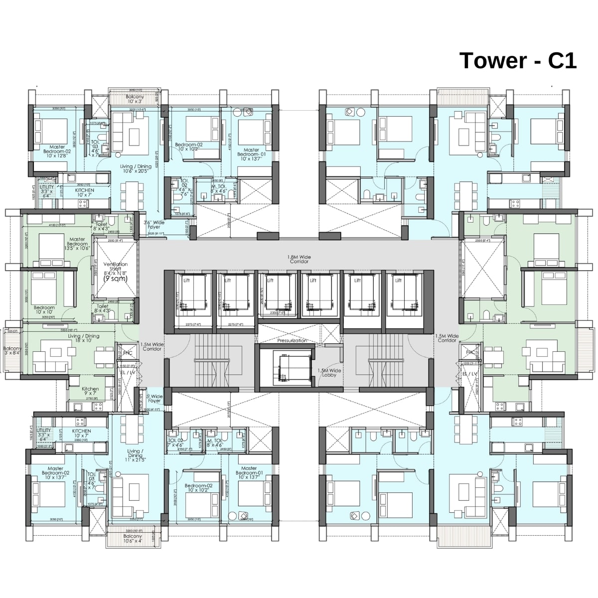 Runwal-25-hour-life-Floor-Plan-Tower-C1